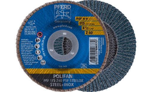 Picture of Flap Disc 115mm Z 40Grit PS-FZ Flat PFF Steelox