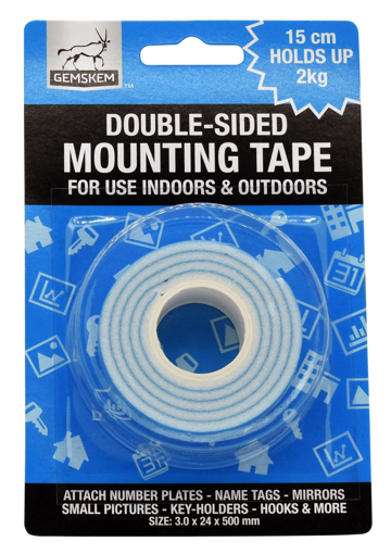 Picture of Double Sided Tape 3.0x24x500mm White Prepack