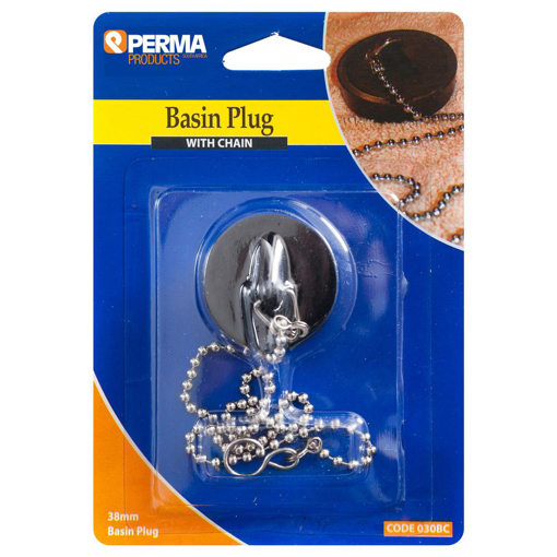 Picture of Plug Basin With Chain - Black Rubber TBC
