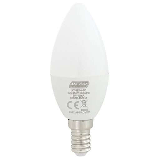 Picture of   Bulb E14  5W LED Candle 6500K Cool White