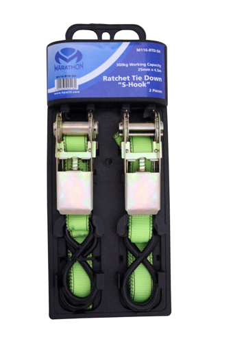 Picture of Ratchet Tie Down Set 25mmx4.5M + S Hook-2 Piece