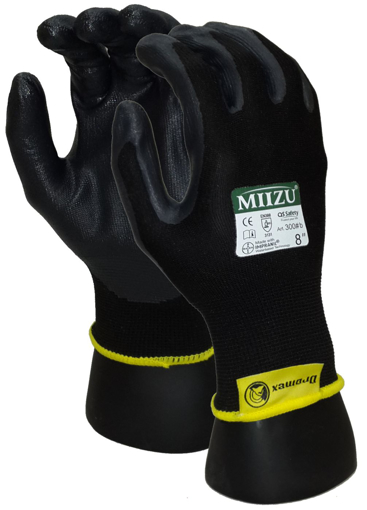 Picture of Glove Miizu Black with Black PU Palm - Size 10