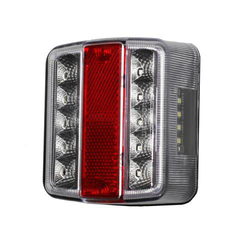 Picture of Taillight Square LED Amber/Red+NP 12V 106mm