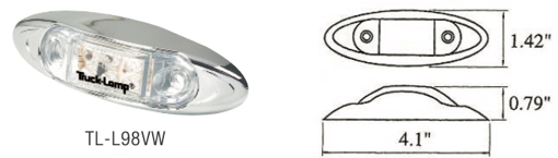 Picture of Marker Lamp  6 LED White 10-30V 104x36mm
