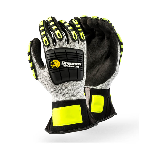 Picture of Glove Mach 777 Cut 5 Impact Black Palm Sz  8