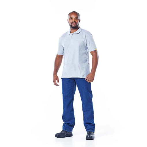 Picture of Golf Shirt Pique Knit Grey Medium