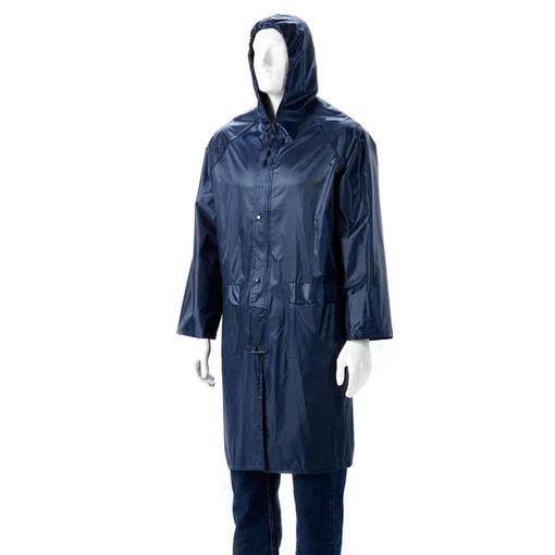 Picture of Raincoat Rubberized Navy Blue PVC Small