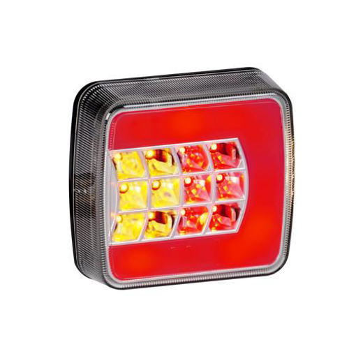 Picture of Taillight Square LED Amber/Red+NP 12V L 106mm