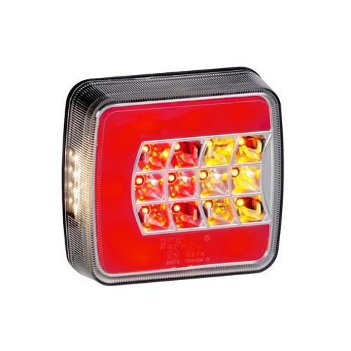 Picture of Taillight Square LED Amber/Red+NP 12V R 106mm