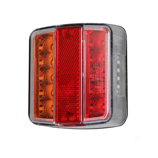 Picture of Taillight Square LED Amber/Red+NP 12V 106mm