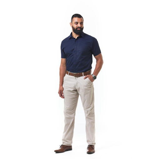Picture of Shirt Short Formal Navy Blue 3X-Large